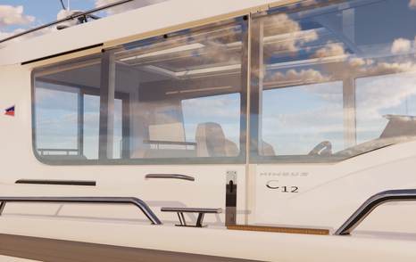 Rendering of Nimbus Commuter 12 boat starboard side 