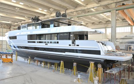 Arcadia A115 in outfitting shed before launch