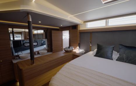 Aquila-46-Yacht-Review-owner-cabin-twin-sinks-and-looking-to-ensuite