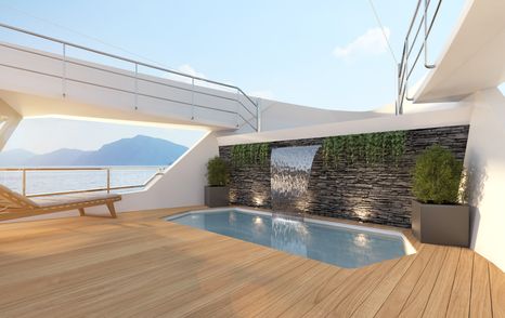 The sundeck on board a Numarine 45XP superyacht