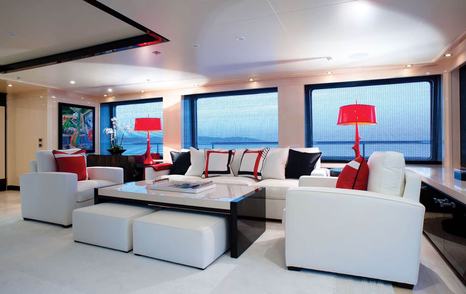 Amels superyacht Step One main saloon lounge area 