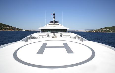 Helipad onboard superyacht Quantum of Solace.