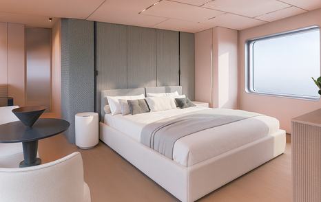 Rendering of cabin onboard Azimut Magellano 27M