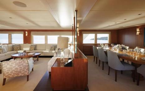 Feadship superyacht Synthesis 66 main saloon lounge and dining area