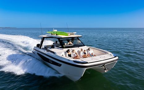 Aquila 45 Sport boat under way 