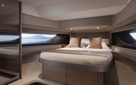 Rendering of Princess C48 motor yacht full beam cabin 