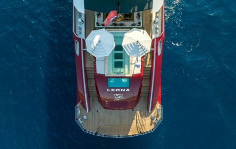 Bilgin yacht LEONA aerial aft deck shot