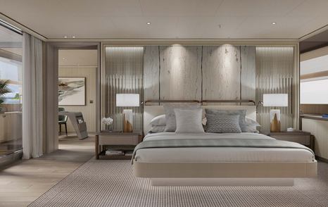 Rendering of Tankoa Superyacht Spirit master cabin 