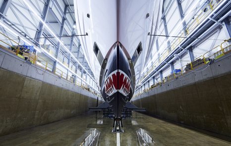 View from beneath hull of Heesen's Project Cosmos