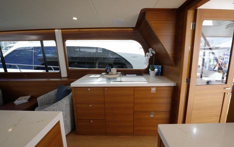 Grand-Banks-GB62-Flybridge-Review-galley-storage