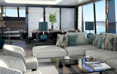 Light and airy interior on Sunseeker 88 Yacht