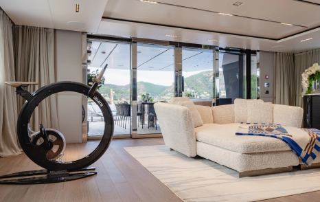  Admiral superyacht Althea sky lounge with glass doors 