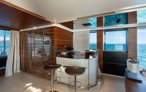 Superyacht Lady A for Sale saloon bar area