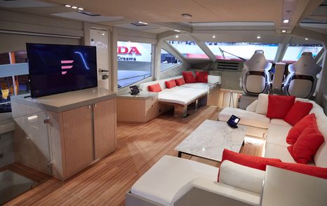 A social area on board Numarine superyacht ADONIS