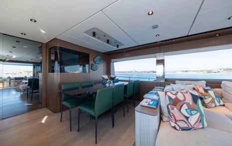 Motor Yacht Dogu main saloon dining area 
