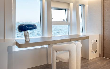 Numarine 40MXP explorer yacht master cabin window desk area 