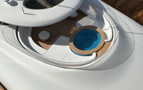 Model of Superyacht Breakthrough upper deck jacuzzi