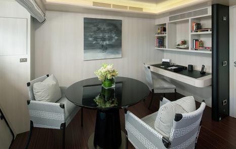 Superyacht Eternity's owner's suite office 