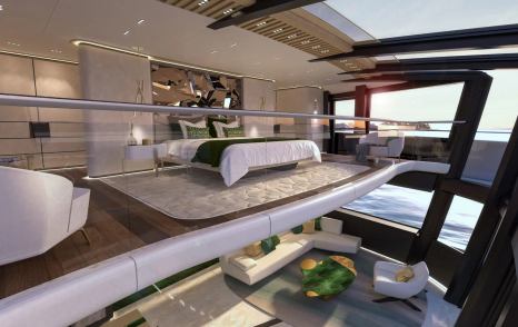 Rendering showing master suite on Phathom 60m concept