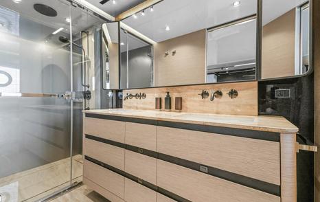 YB main bathroom sink with glass shower