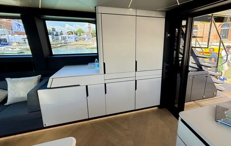 Pershing-GTX70-Review-galley-side-storage