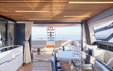 Azimut motor yacht D Five saloon dining area 
