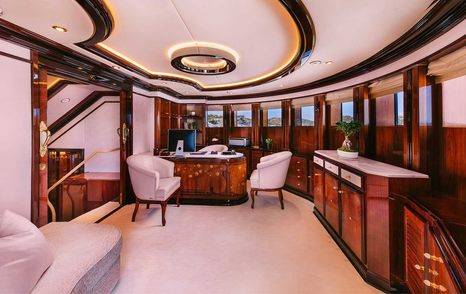 Superyacht Dilara's master cabin office area 