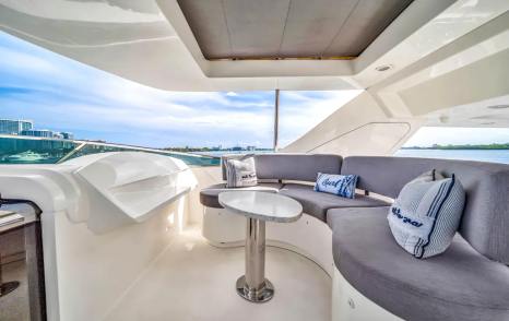 Superyacht Rylax outdoor wrap around seating 