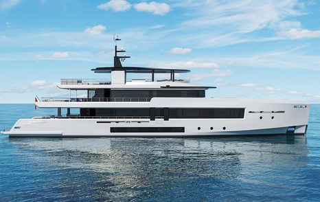 Rendering of 45m Cantiere delle Marche custom explorer yacht 