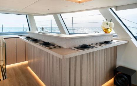 Sunreef Ultima 88 interiors with large windows