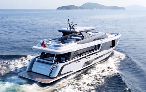 Rendering of superyacht Project Berlin under way 