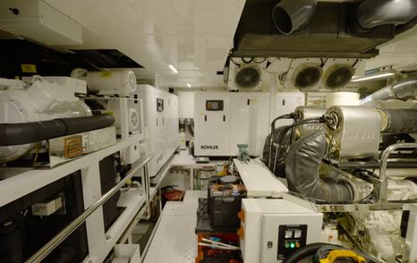Numarine 40MXP machinery space showing generators and ancillary engineering systems