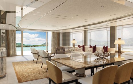 Rendering of Amels 60 superyacht main saloon