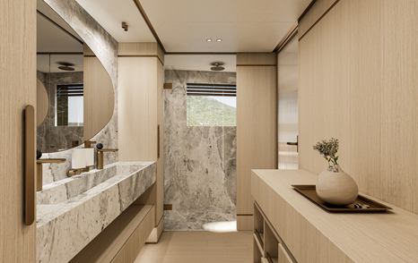 Rendering of Antonini Navi Seamore 34 Crossover Yacht Matilde7 cabin ensuite