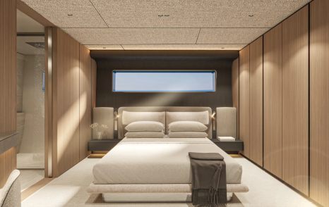 Rendering of Bellini Yacht Eternal 36 motor yacht guest cabin