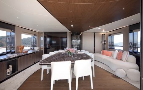 Sirena 42M superyacht dining area 