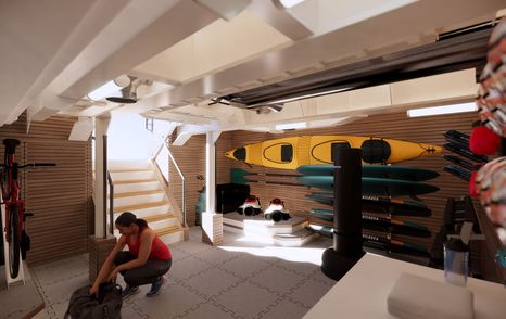 Damen yachting support yacht YS 53 storage area 