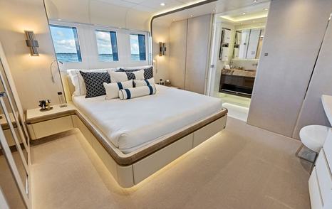Superyacht Moonraker's guest cabin 
