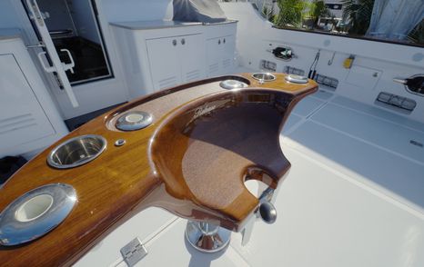 Release Marine battle saddle in the Nordhavn 75 EYF tournament fishing cockpit