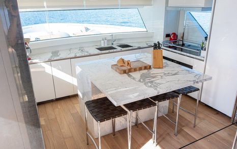 Sanlorenzo motor yacht Carra I marble galley 