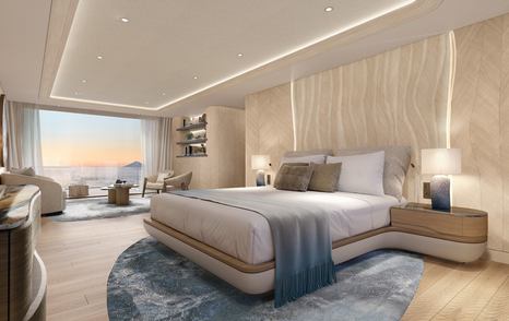 Rendering of Superyacht QU2 main cabin