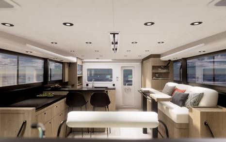 Rendering of Archipelago A40 Explorer Yacht salon