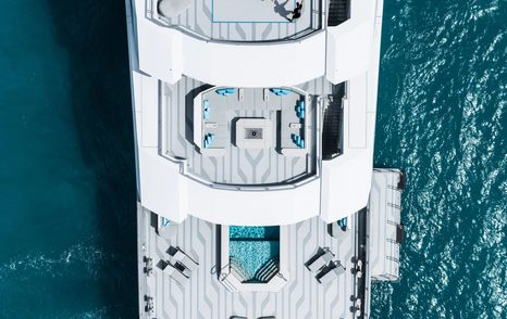  Oceanco superyacht Leviathan at anchor aerial view 