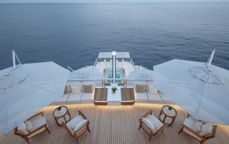 Hero shot of Superyacht DreAMBoat's aft decks