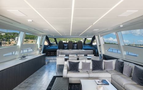 Pershing motor yacht Aldebaran III main saloon lounge area 