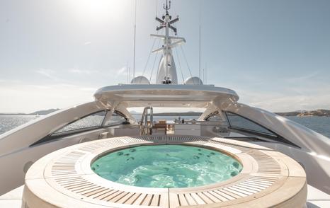 Superyacht B.Now 50m Oasis Deck sundeck jacuzzi