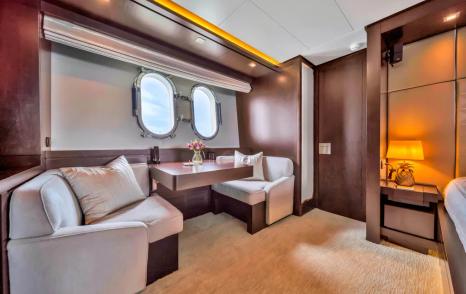 Superyacht Rylax owner's cabin seating area