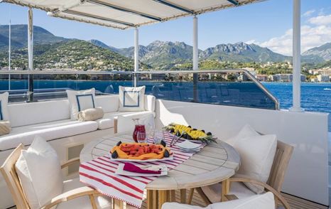 Superyacht Oceana I sundeck shaded seating