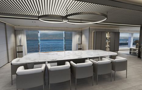 Large dining area inside Ayrton 63m