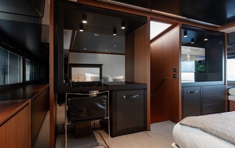 Motor Yacht T57's master cabin office space